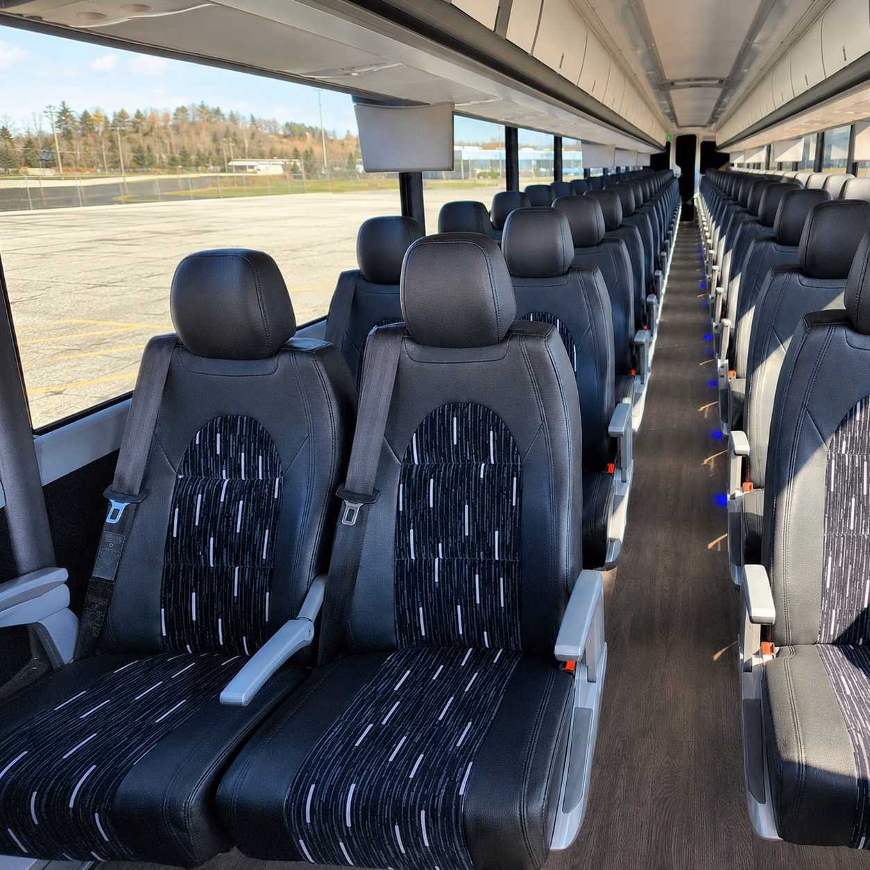 orem charter bus rental interior