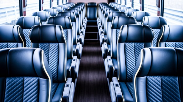 orem 54 passenger charter bus inside